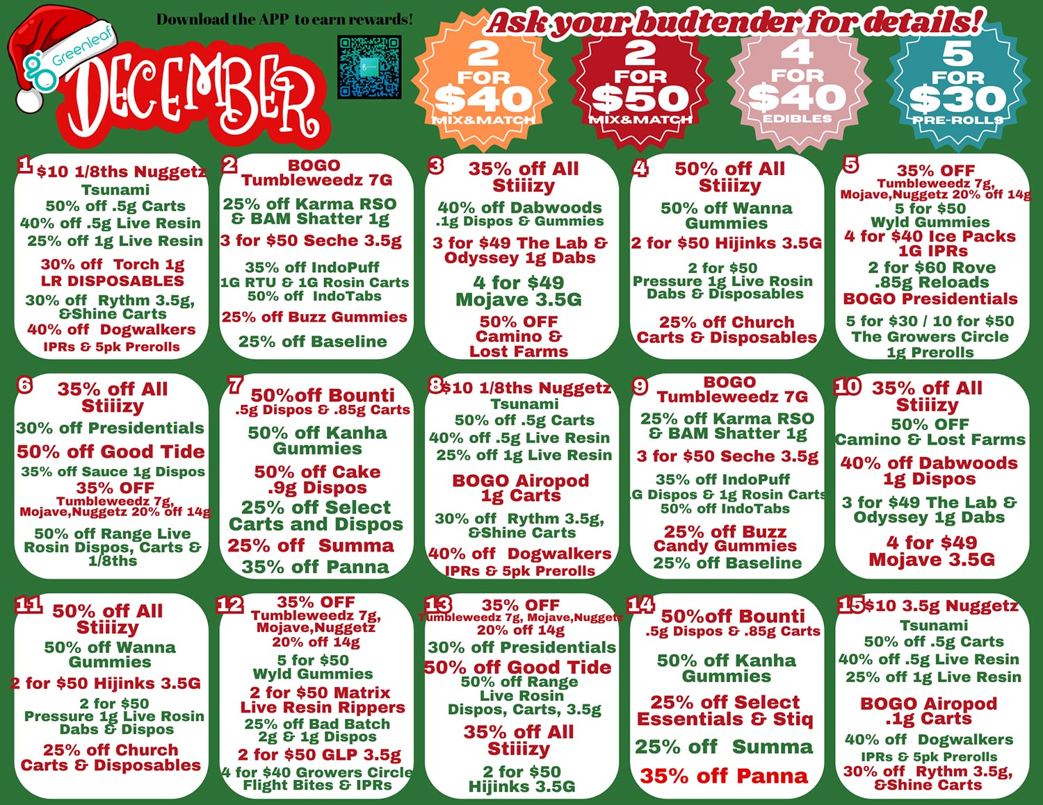 Greenleaf Wellness - December Cannabis Deals 1